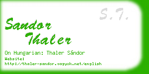 sandor thaler business card